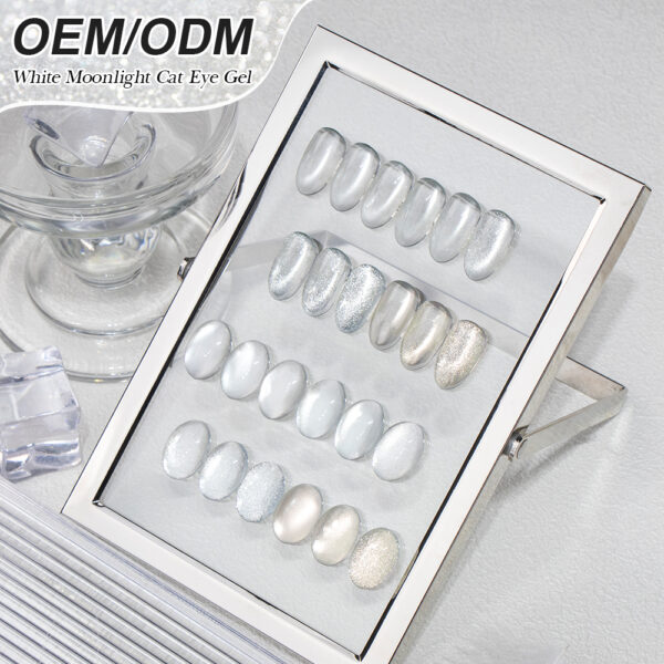 BOKAS CM-12 OEM/ODM 12 Colors White Moonlight Cat Eye Gel Nail Polish
