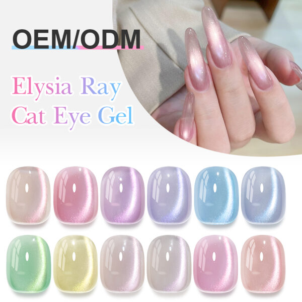 BOKAS CL-12 OEM/ODM 12 Colors Elysia Ray Cat Eye Gel Nail Polish