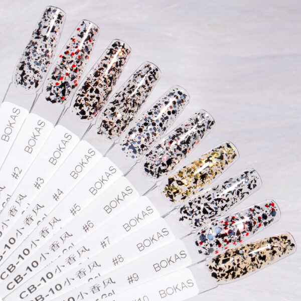 BOKAS CB-10 OEM/ODM 10 Colors Grace Glitter Gel Nail Polish
