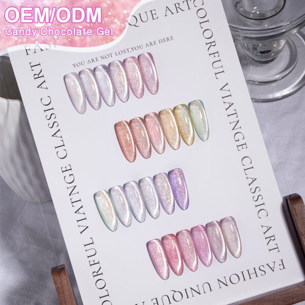 BOKAS BQ-24 OEM/ODM 24 Colors Dreamy Diamond Cat Eye Gel Nail Polish