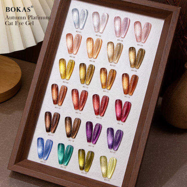 BOKAS BO-24 OEM/ODM 24 Colors Autumn Platinum Cat Eye GeL Nail Polish