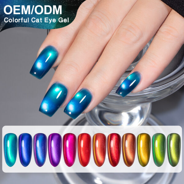 BOKAS BJ-12 OEM/ODM 12 Colors Colorful Cat Eye GeL Nail Polish