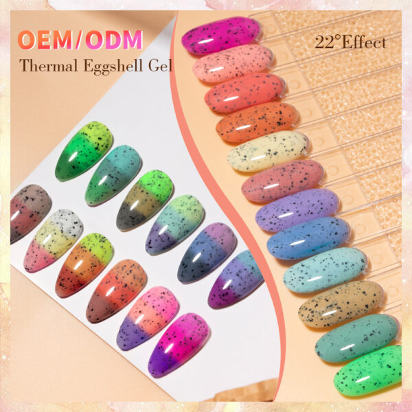 BOKAS AR-12 OEM/ODM 12 Colors Temperature Change Eggshell Gel Nail Polish