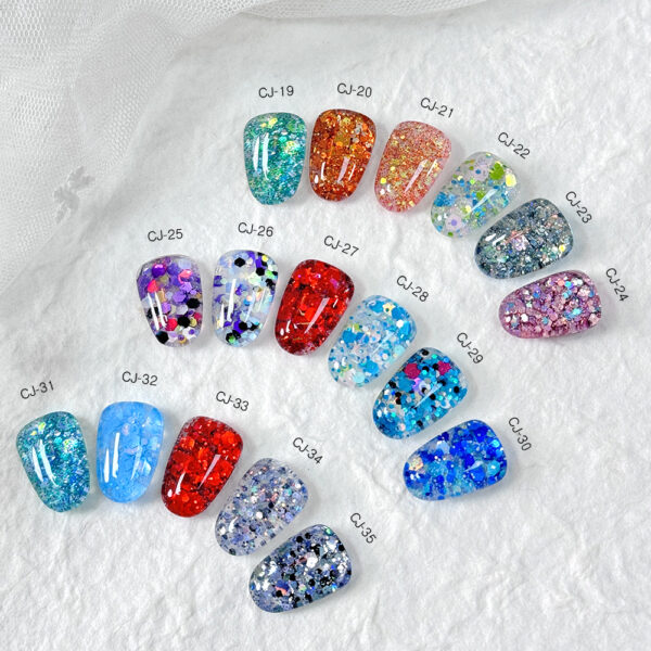 BOKAS CJ-35 OEM/ODM 35 Colors Flower In The City Glitter Gel Nail Polish