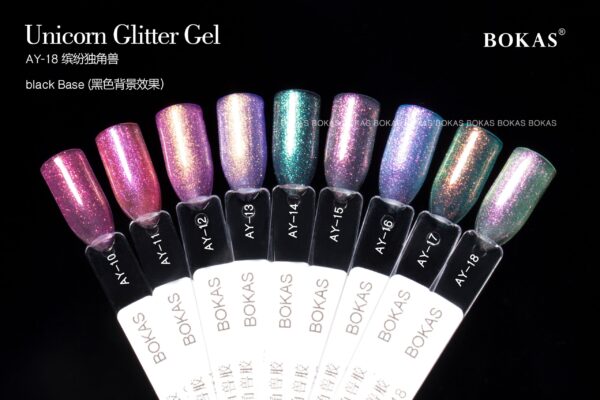 BOKAS AY-18 OEM/ODM 18 Colors Mermaid Glitter Gel Nail Polish