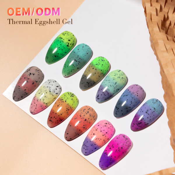 BOKAS AR-12 OEM/ODM 12 Colors Temperature Change Eggshell Gel Nail Polish