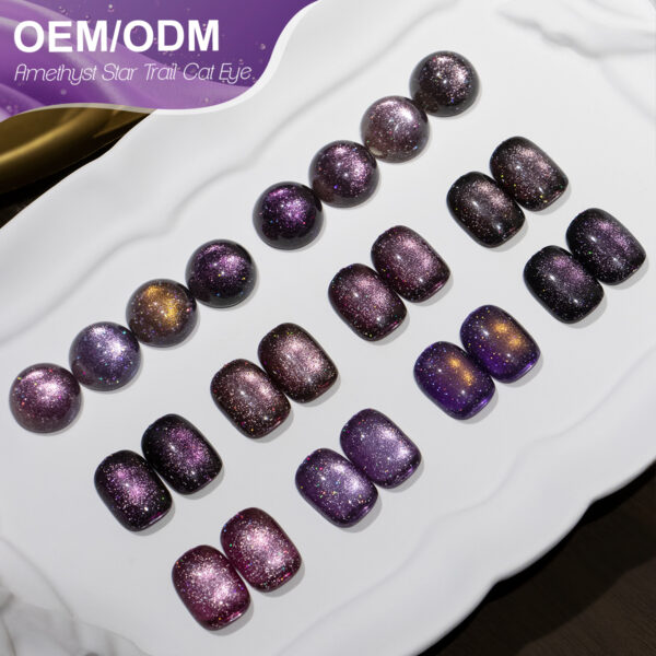 BOKAS CU-08 OEM/ODM 8 Colors Amethyst Star Cat Eye GeL Nail Polish