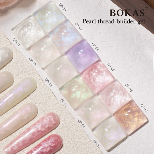 BOKAS CP-12 OEM/ODM 12 Color Pearl Threaded Builder Gel