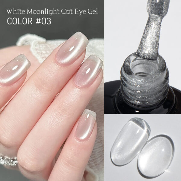 BOKAS CM-12 OEM/ODM 12 Colors White Moonlight Cat Eye Gel Nail Polish