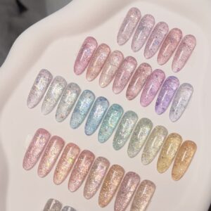 BOKAS CE-36 OEM/ODM 36 Colors Diamond Reflective Alice Brocade Disco Gel Nail Polish