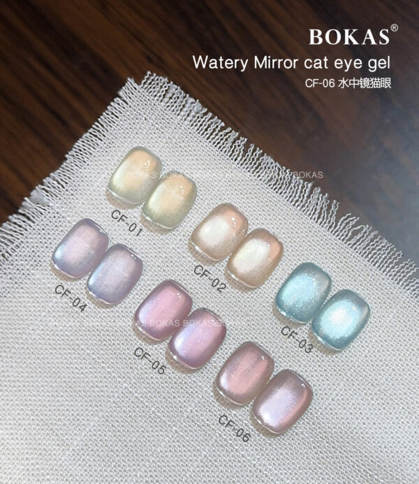 BOKAS CF-06 OEM/ODM 6 Colors Watery Mirror Cat Eye Gel Nail Polish