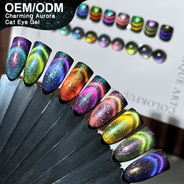 BOKAS CC-09 OEM/ODM 9 Colors Charming Aurora Cat Eye GeL Nail Polish