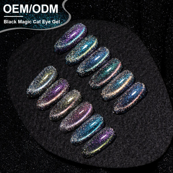 BOKAS BW-12 OEM/ODM 12 Colors Black Magic Cat Eye GeL Nail Polish