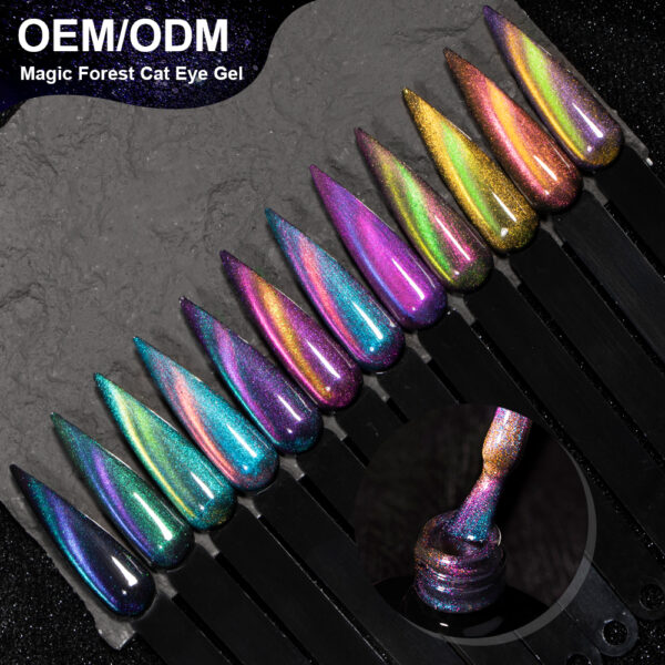 BOKAS BS-12 OEM/ODM 12 Colors Magic Forest Cat Eye GeL Nail Polish