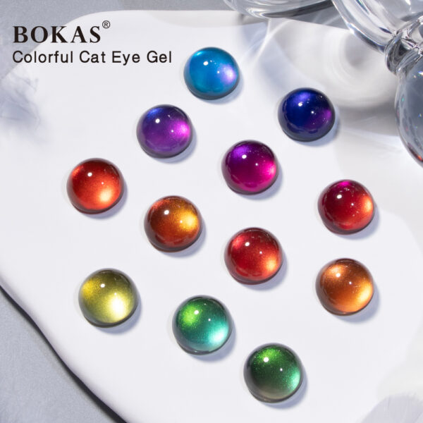 BOKAS BJ-12 OEM/ODM 12 Colors Colorful Cat Eye GeL Nail Polish