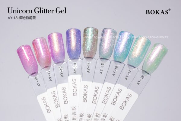 BOKAS AY-18 OEM/ODM 18 Colors Mermaid Glitter Gel Nail Polish