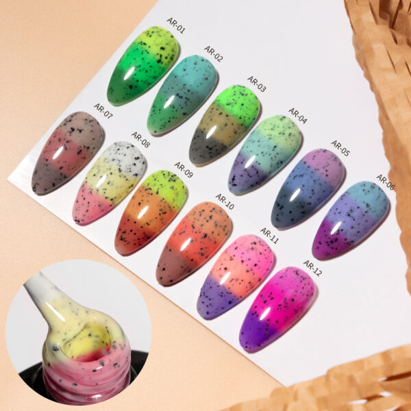 BOKAS AR-12 OEM/ODM 12 Colors Temperature Change Eggshell Gel Nail Polish