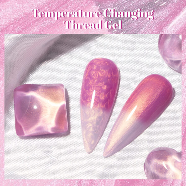 BOKAS AQ-12 OEM/ODM 12 Colors Temperature Change Threaded Gel Nail Polish - 图片 5