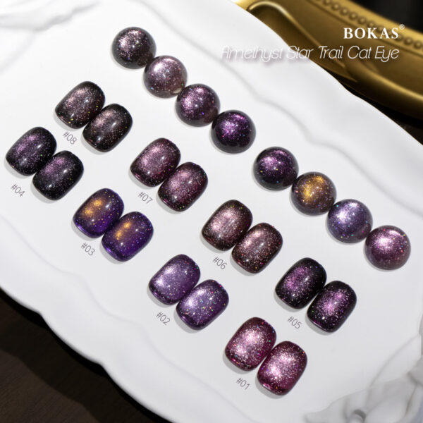 BOKAS CU-08 OEM/ODM 8 Colors Amethyst Star Cat Eye GeL Nail Polish