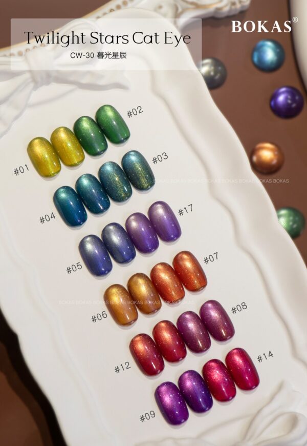 BOKAS CW-30 OEM/ODM 30 Colors Twilight Stars Cat Eye GeL Nail Polish
