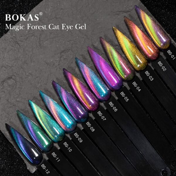 BOKAS BS-12 OEM/ODM 12 Colors Magic Forest Cat Eye GeL Nail Polish