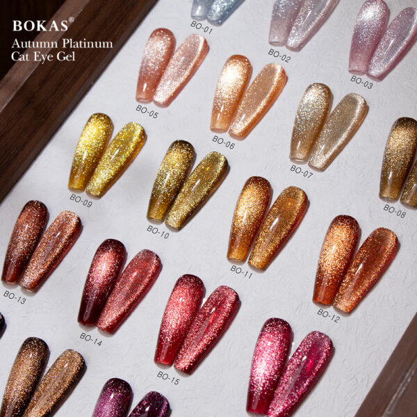 BOKAS BO-24 OEM/ODM 24 Colors Autumn Platinum Cat Eye GeL Nail Polish