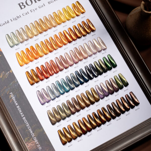 BOKAS BG-48 OEM/ODM 48 Colors Gold Light Cat Eye GeL Nail Polish