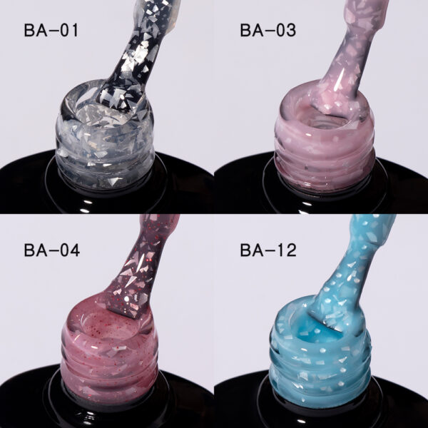 BOKAS BA-12 OEM/ODM 12 Colors Snowflake Coconut Glitter Gel Nail Polish