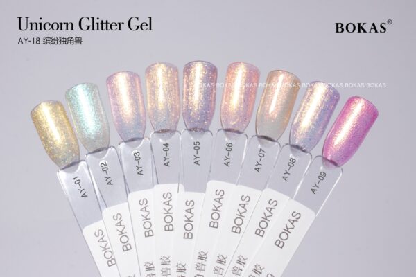BOKAS AY-18 OEM/ODM 18 Colors Mermaid Glitter Gel Nail Polish