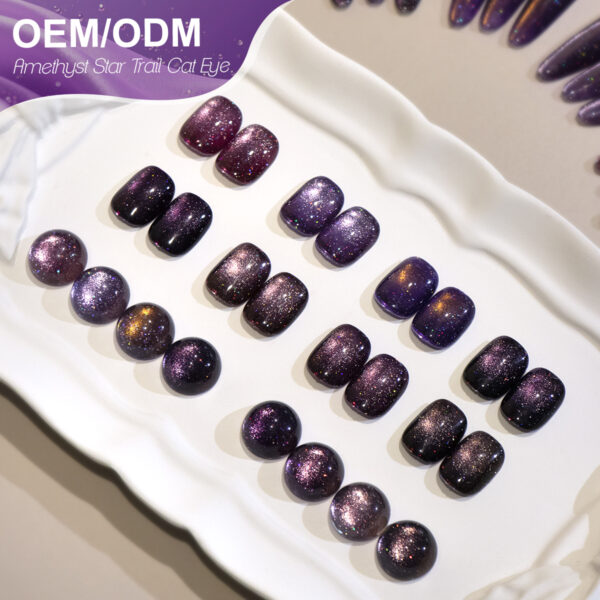 BOKAS CU-08 OEM/ODM 8 Colors Amethyst Star Cat Eye GeL Nail Polish