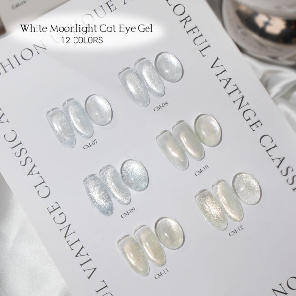 BOKAS CM-12 OEM/ODM 12 Colors White Moonlight Cat Eye Gel Nail Polish