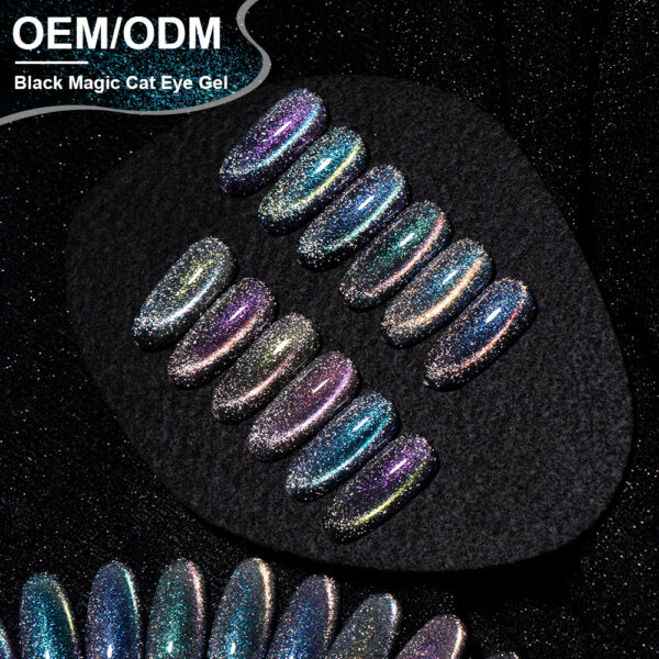BOKAS BW-12 OEM/ODM 12 Colors Black Magic Cat Eye GeL Nail Polish