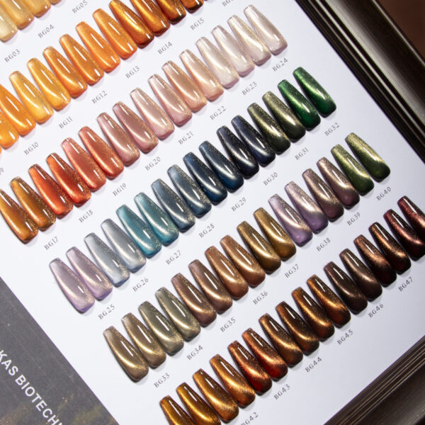 BOKAS BG-48 OEM/ODM 48 Colors Gold Light Cat Eye GeL Nail Polish