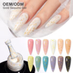 BOKAS AU-12 OEM/ODM 12 Colors Gold Sequins Gel Nail Polish