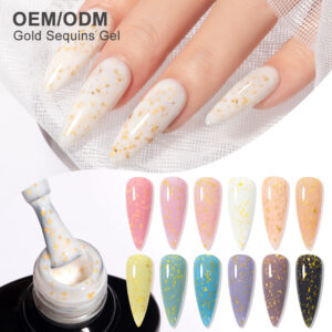 BOKAS AU-12 OEM/ODM 12 Colors Gold Sequins Gel Nail Polish