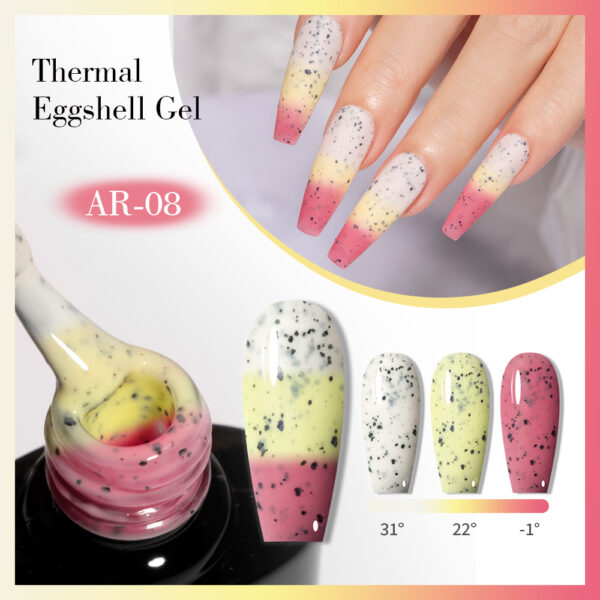 BOKAS AR-12 OEM/ODM 12 Colors Temperature Change Eggshell Gel Nail Polish