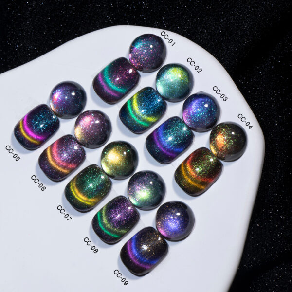 BOKAS CC-09 OEM/ODM 9 Colors Charming Aurora Cat Eye GeL Nail Polish