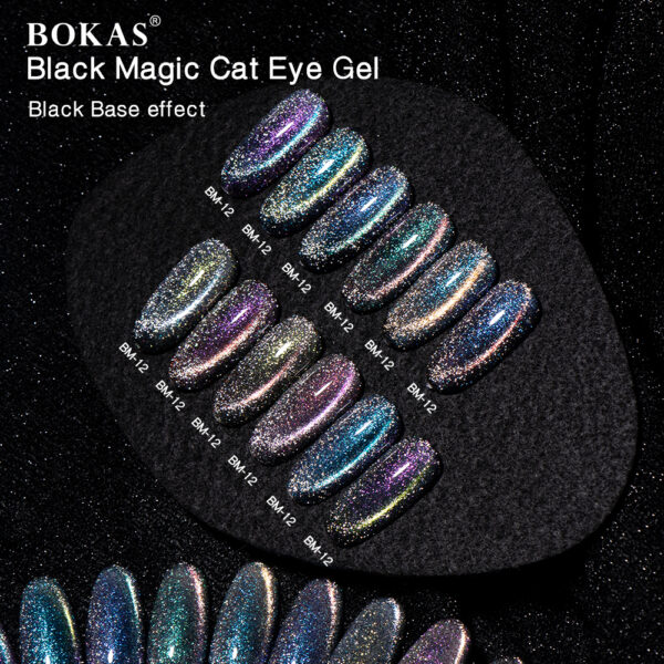 BOKAS BW-12 OEM/ODM 12 Colors Black Magic Cat Eye GeL Nail Polish
