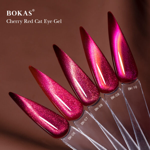 BOKAS BK-24 OEM/ODM 24 Colors Cherry Red Cat Eye GeL Nail Polish