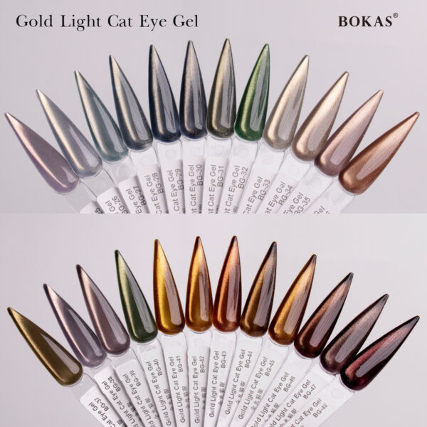 BOKAS BG-48 OEM/ODM 48 Colors Gold Light Cat Eye GeL Nail Polish