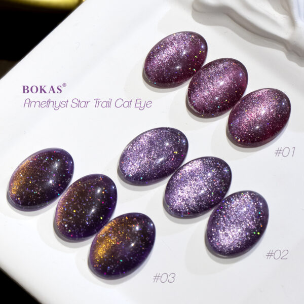 BOKAS CU-08 OEM/ODM 8 Colors Amethyst Star Cat Eye GeL Nail Polish