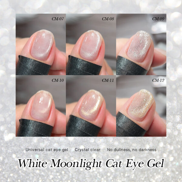 BOKAS CM-12 OEM/ODM 12 Colors White Moonlight Cat Eye Gel Nail Polish