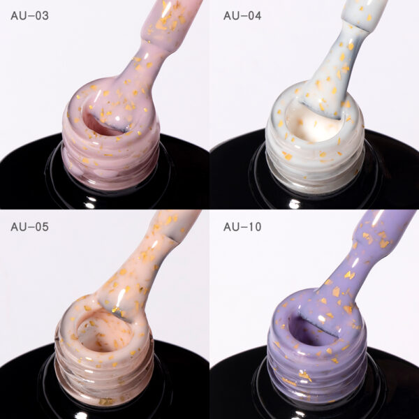 BOKAS AU-12 OEM/ODM 12 Colors Gold Sequins Gel Nail Polish