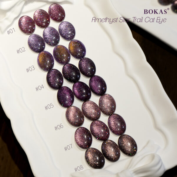 BOKAS CU-08 OEM/ODM 8 Colors Amethyst Star Cat Eye GeL Nail Polish