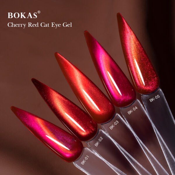 BOKAS BK-24 OEM/ODM 24 Colors Cherry Red Cat Eye GeL Nail Polish