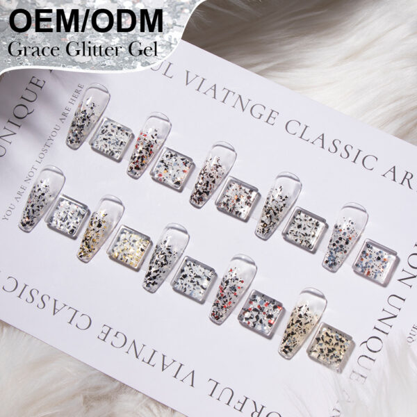 BOKAS CB-10 OEM/ODM 10 Colors Grace Glitter Gel Nail Polish