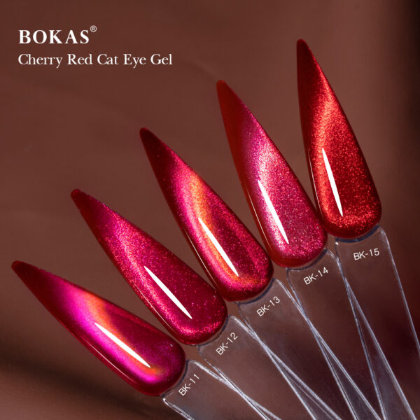 BOKAS BK-24 OEM/ODM 24 Colors Cherry Red Cat Eye GeL Nail Polish