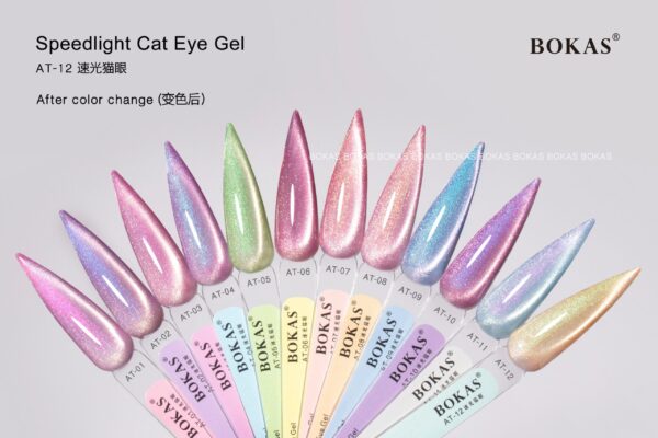 BOKAS AT-12 OEM/ODM 12 Colors Speedlight Cat Eye GeL Nail Polish