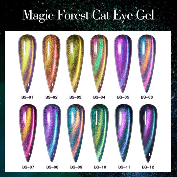 BOKAS BS-12 OEM/ODM 12 Colors Magic Forest Cat Eye GeL Nail Polish
