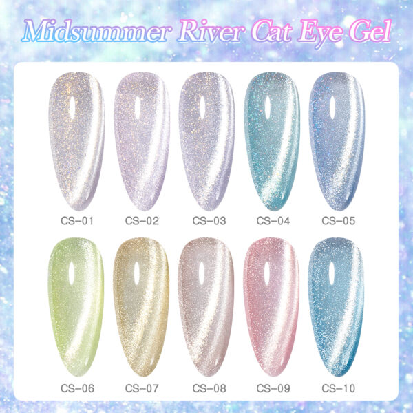 BOKAS CS-10 OEM/ODM 10 Colors Midsummer River Cat Eye Gel Nail Polish